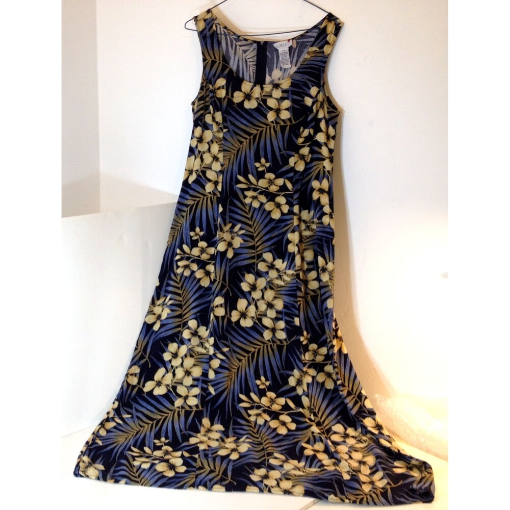 Vintage Scarlett size 7-8 Floral Sleeveless Lightweight Long Dress Zip Back
